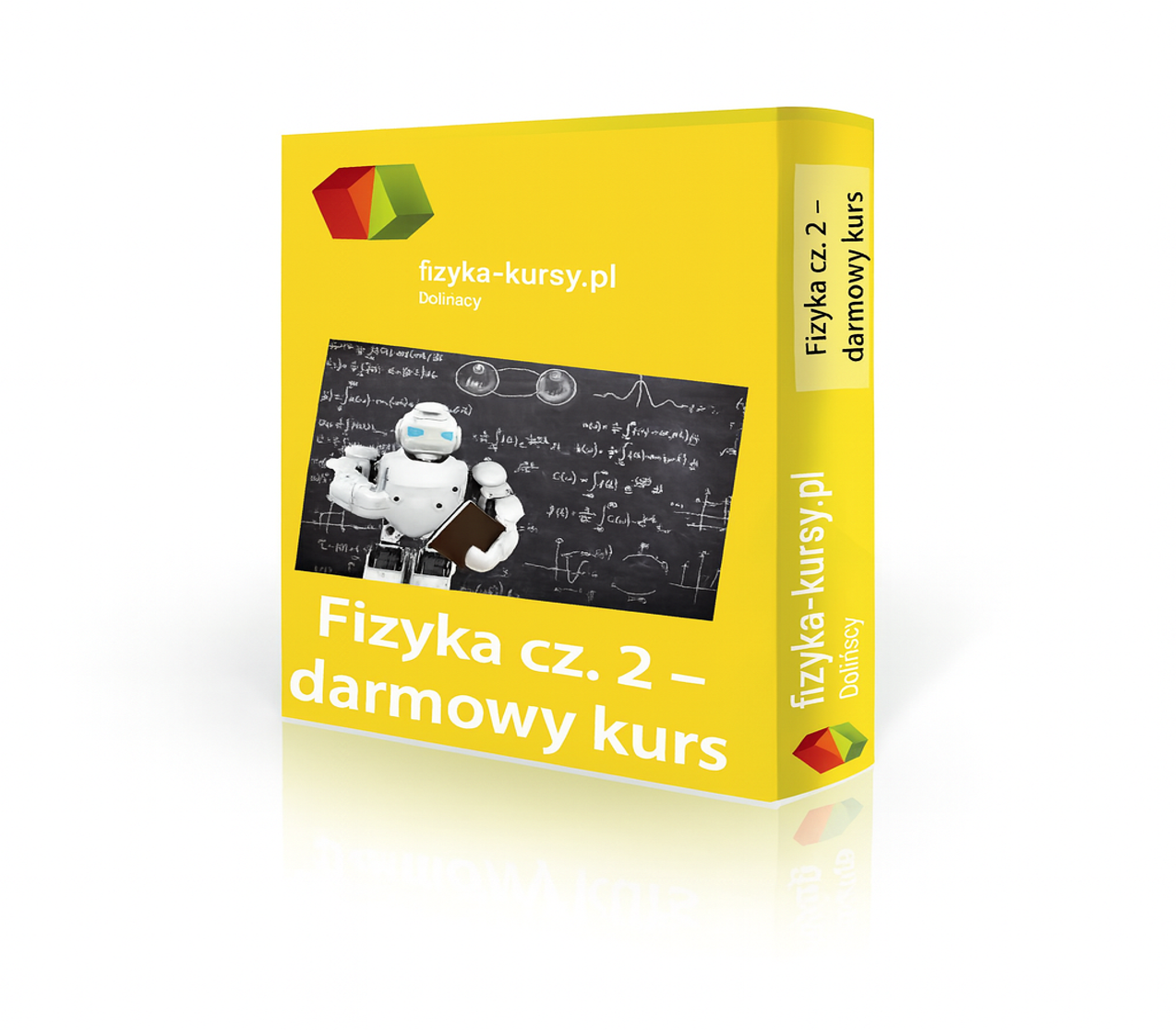 Na zdjęciu jest pudełko Darmowego kursu z fizyki 